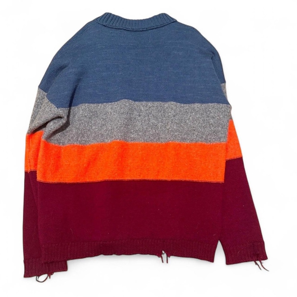 Off-White Distressed Sweater 'Multicolor' Size L - image 2